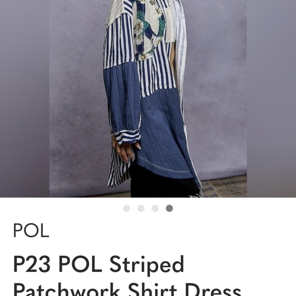 POL Blue and White Striped Button Down Shirt - Picture 5 of 7